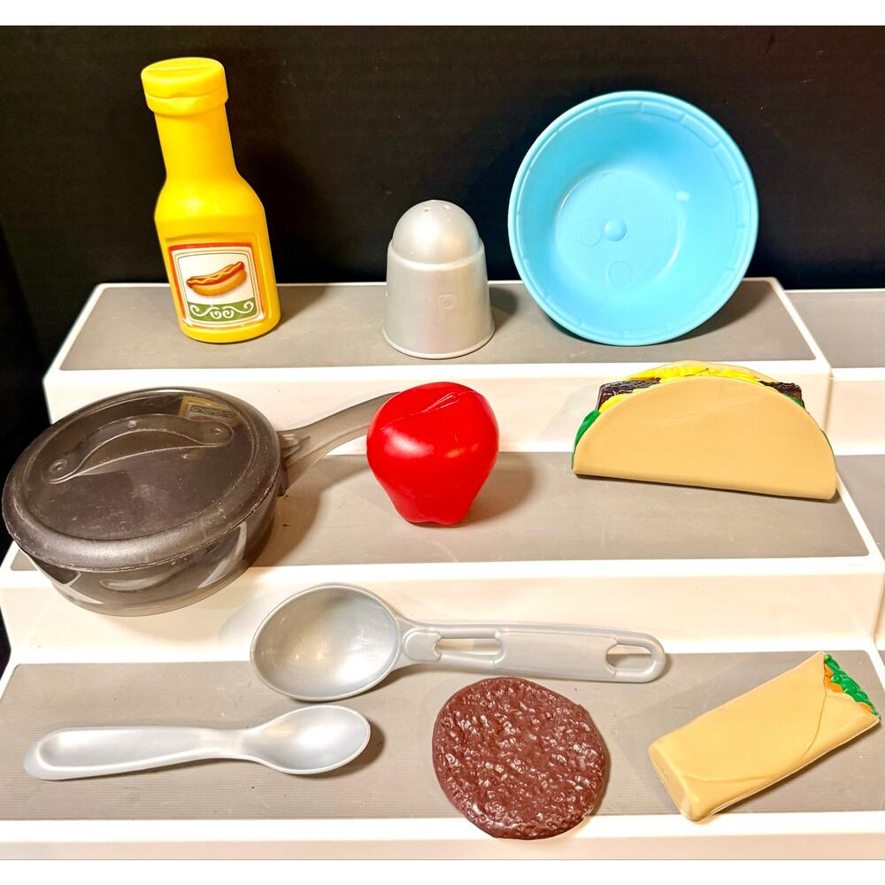 Step 2 replacement kitchen burrito taco Apple salt mustard bowl pan utensils